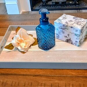Bath And Body Blue Glass Soap Dispenser